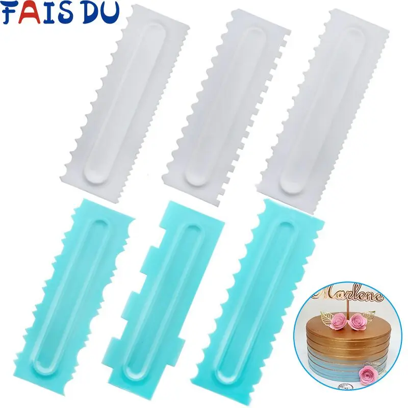 

3Pcs/Set Cake Decorating Comb Smoother Cake Scraper 24 Design Textures Baking Pastry Tools Fondant Spatulas Kitchen Baking Mold