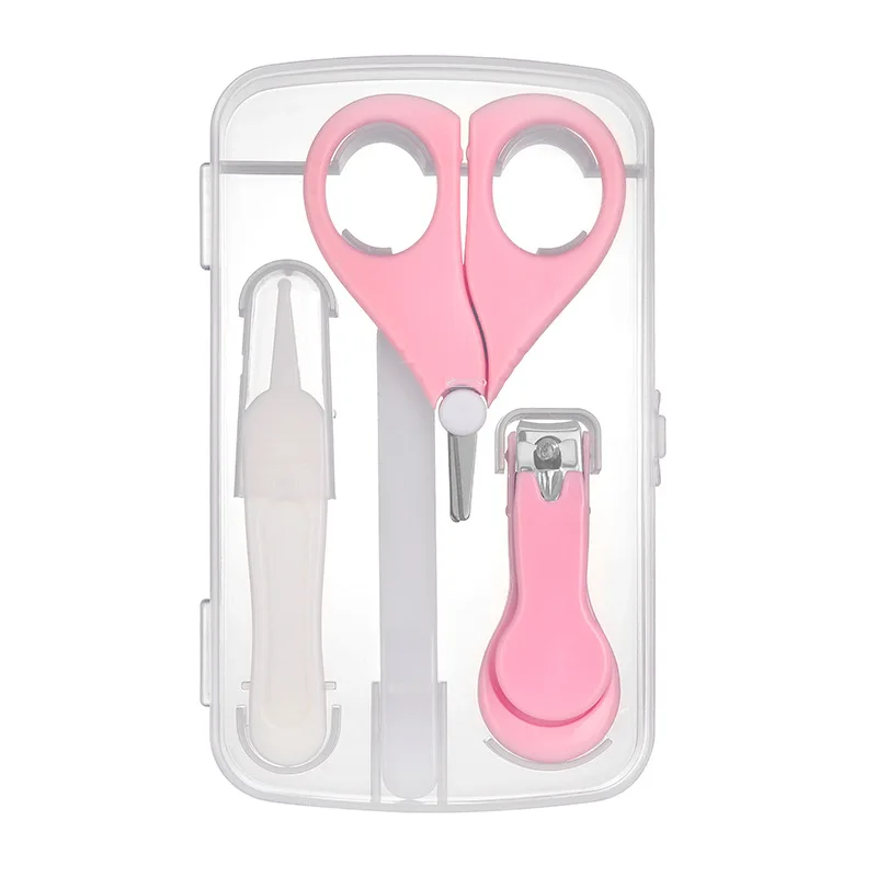 Baby Nail Kit 4In1 Nail Scissors Infant Safety Manicure Nail Cutter Files Suit Newborn Baby Cleaning Tool Nail Care Kit