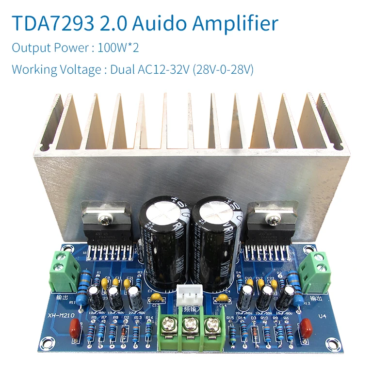 UNISIAN TDA7293  Audio Amplifier 100W+100W Hight Powr 2.0 Channel Class-AB Amplifiers Board For Diy  Home Theater System