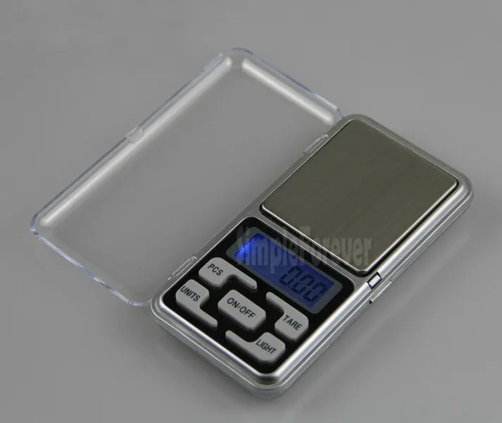 

200pcs/lot High Quality 500g X 0.1g 200gx0.01g Mini Digital Jewelry Weigh Scale Balance Pocket LCD Display with Retail Box