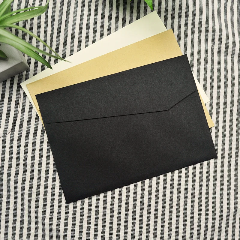 10pcs Black White Kraft Paper Business Envelopes Vintage Envelope for Business Wedding Invitation Gift Envelopes