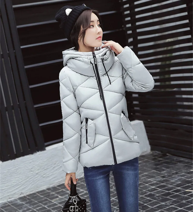 

Women 2020 Fashion Winter Parka Slim Hooded Coat Female Padded Jackets Short Ladies Coats Casaco Inverno Feminino WXF344 s