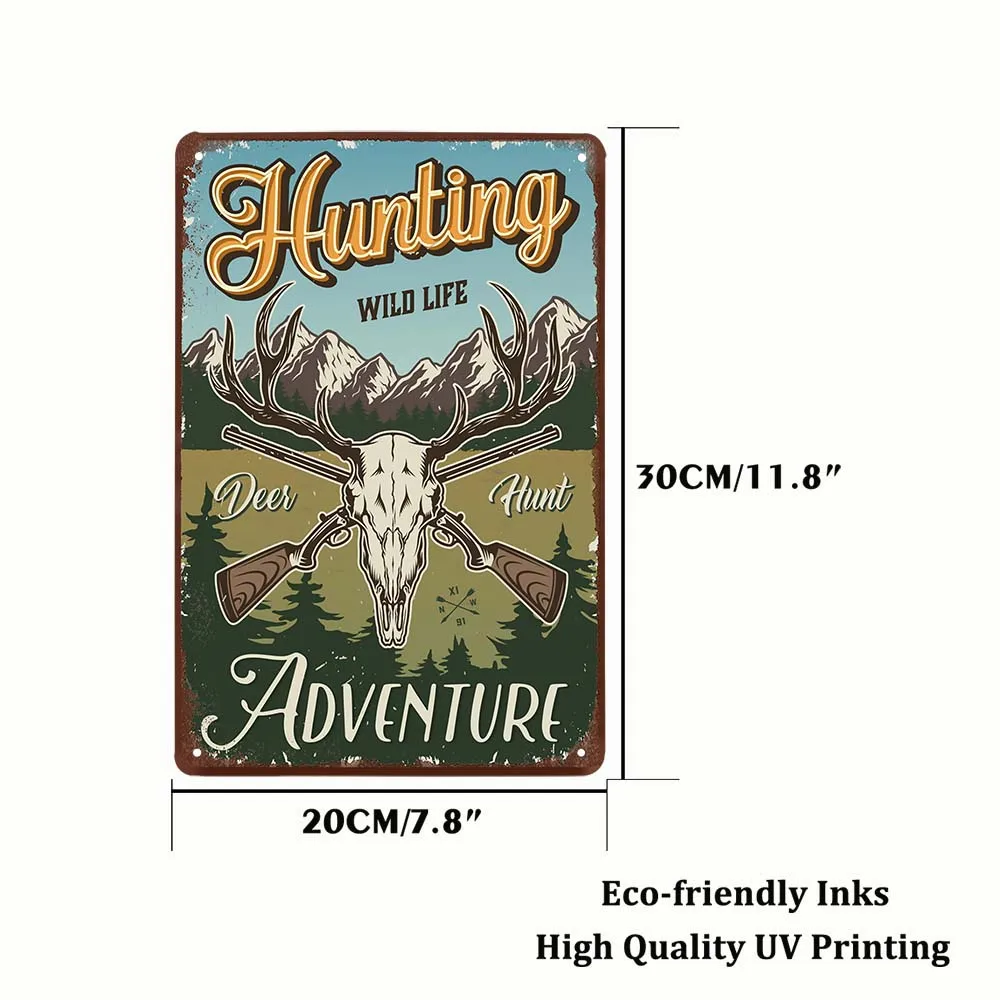 Hunting Metal Sign Tin Retro Hunter Plaque Iron Painting Hunt Poster Shop Vintage Wall Art Decoration Home Plates 20x30cm