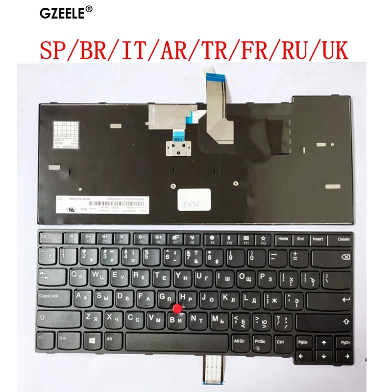 

US/SP/BR/IT/AR/TR/FR/RU/UK новая клавиатура для ноутбука Lenovo E470 E470C E475 FRU 01AX040 QWERTY с испанской раскладкой