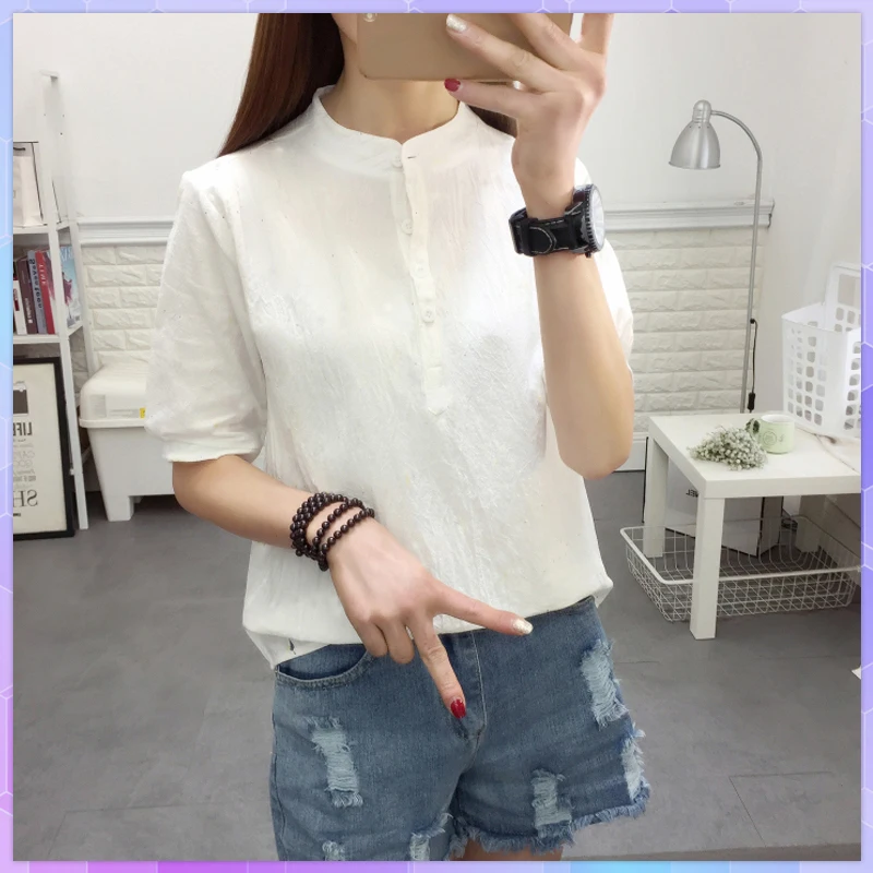 Plus Size Women Cotton Linen Tee Shirt Tops Short Sleeve Pullover Print Oversized T-shirt Ladies TShirts Female Summer Blusas