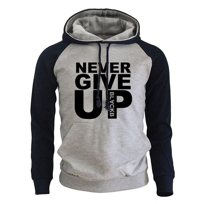 Mohamed Salah Never Give Up Letter Printed Mens Sweatshirt Hoodies Fashion Streetwear Male Hoodie Autumn Winter Fleece Hoody Men