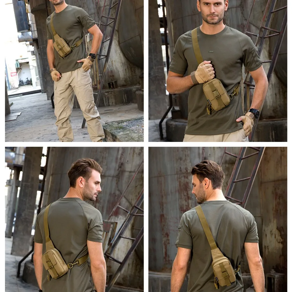 Tactical Chest Bag Outdoors Trekking Pack EDC Sports Bag Shoulder Bag Crossbody Pack Assault Pouch for Hiking Cycling Camping