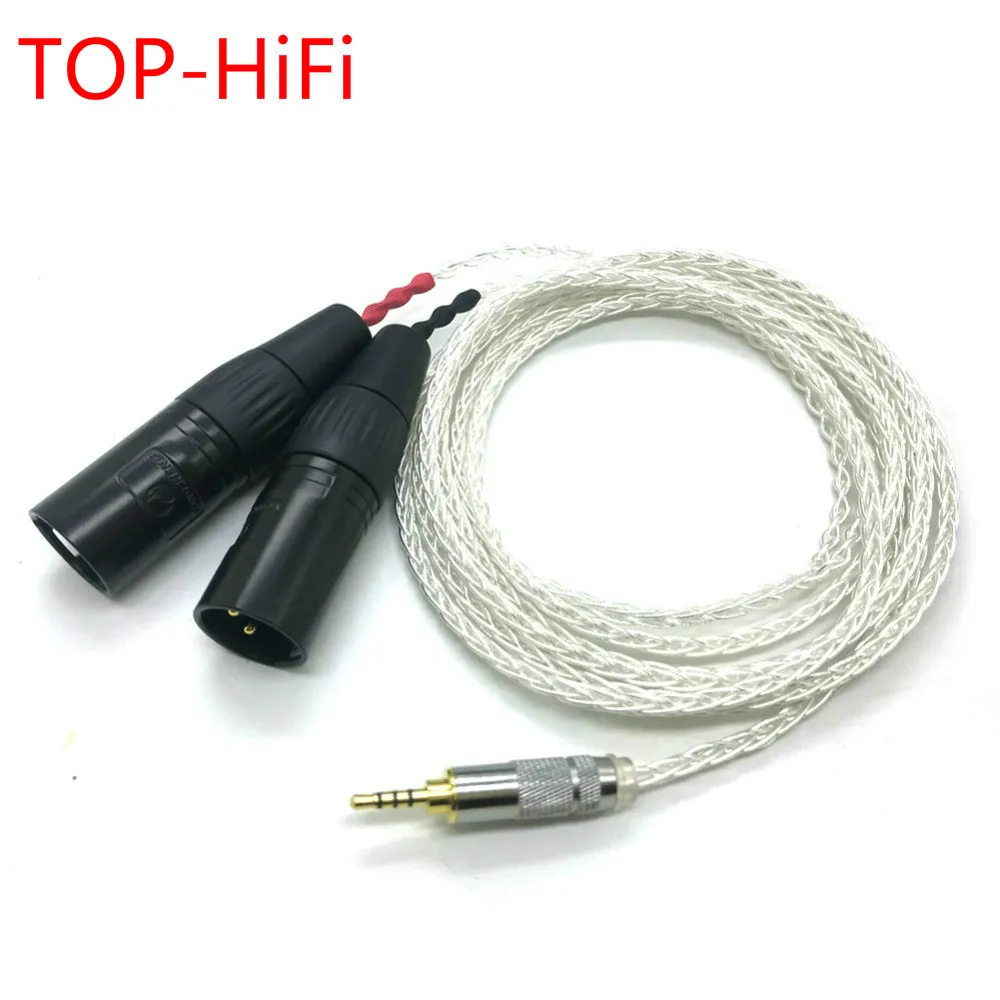 

TOP-HiFi 8 Cores 7N OCC Silver Plated 2.5mm TRRS Balanced to 2x 3pin XLR Male Audio Adapter Cable