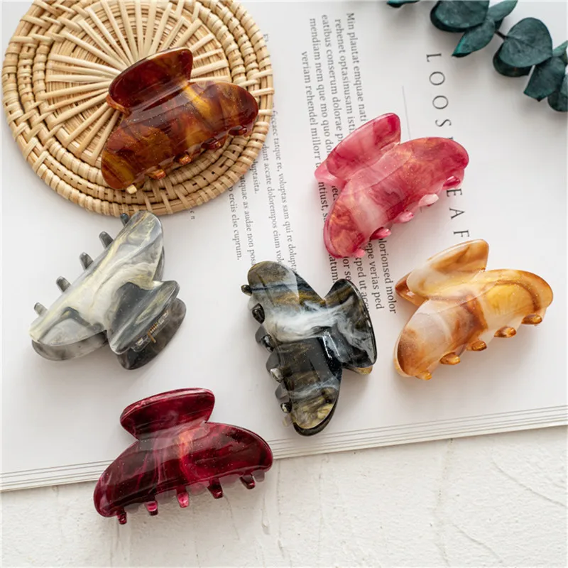 Ruoshui Woman Chic Hair Claws Colorful Hairclips Girls Hair Accessories Hairgrip Headwear Hairpins Hair Crab Barrettes