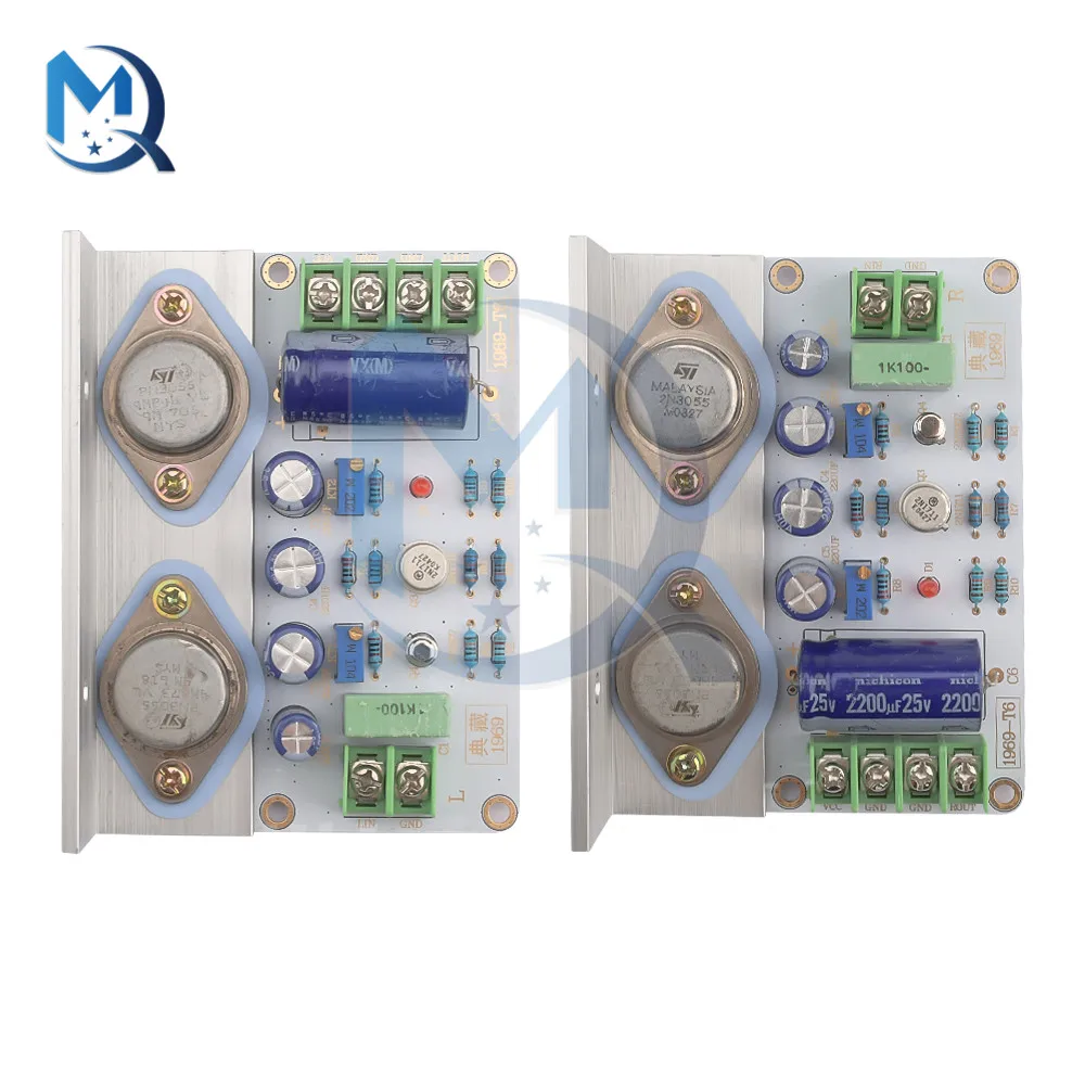 DC 12V-35V 1969 Stereo Audio Class A Power Amplifier Board PCB Full-range Speaker Amplifier Module DIY Kits