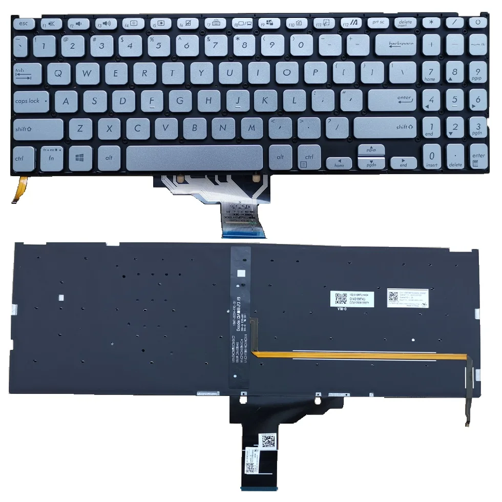 

Клавиатура для ноутбука ASUS VivoBook 15 x515D X515DA X515E X515EA X515EP X515JA, английская, серебристая, светильник светкой