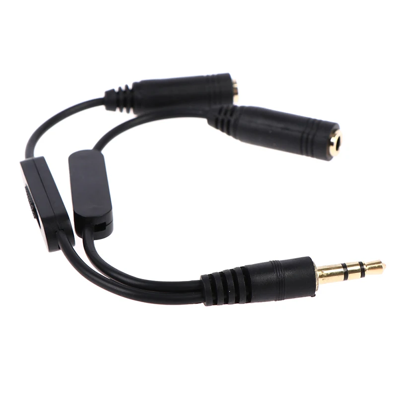 1 In 2 Out 3.5mm Male To Double Mono 3.5mm Female Headphone Y Splitter Cable image 4