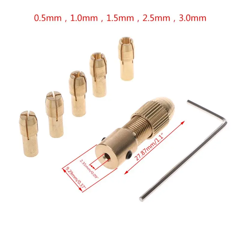 7ชิ้น/เซ็ต2/2.35/4.05/5.05มม.มอเตอร์ไฟฟ้ามินิ Chuck Clamp 0.5-3.0มม.ขนาดเล็กสว่านเจาะ Micro Chuck ยึด