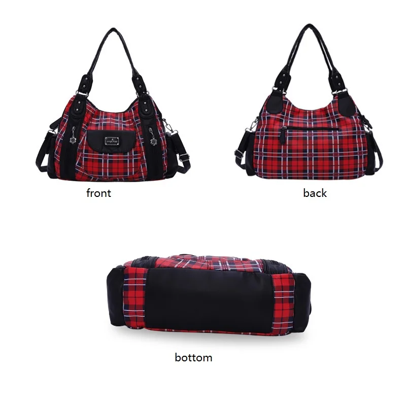 Angelkiss Women Handhag Designers Luxury Hand bags Fashion Women Plaid Shoulder Bags Female Top-handle Bags Large Purse Hobos