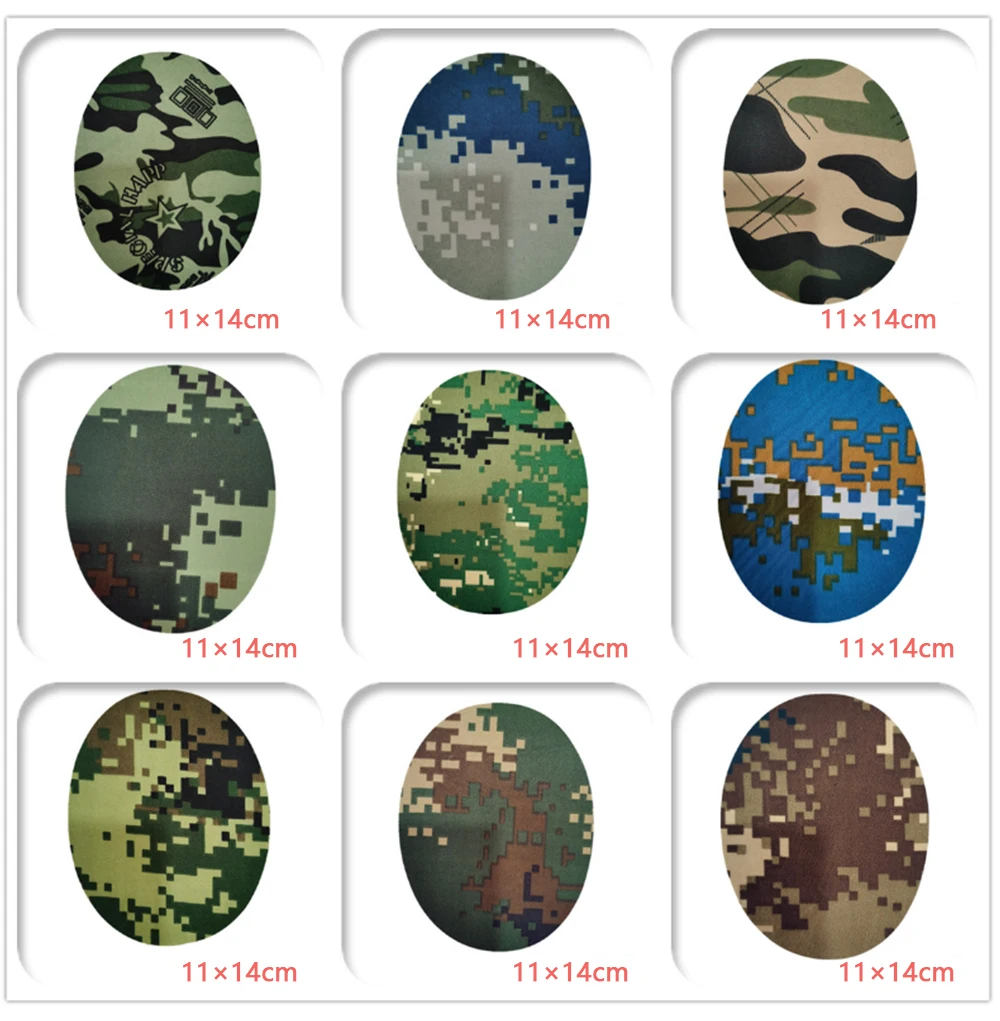 1PC Oval Quadrat 9,5*12,5 cm 11*14cm Hot Melt Kleber Camouflage Kleber Bügeln Patch imitation Denim Nähen Knie Ellenbogen DIY Kleidungsstück – Detail 2
