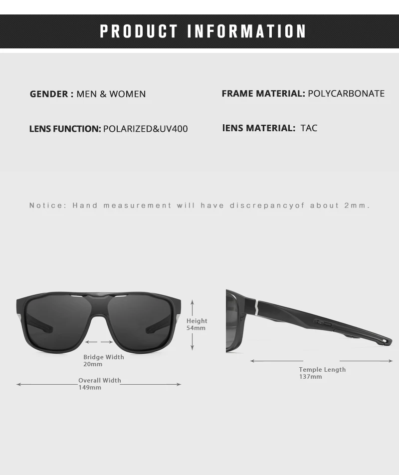 KDEAM reduziert Windage, polarisierte Herren-Sonnenbrille, Sport-Einteiler, mehrschichtige Beschichtungsbrille, Spiegel, Kategorie 3 – Detail 4