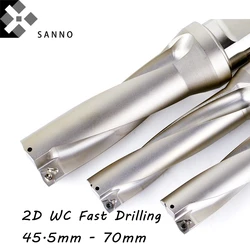 2D 45mm -50mm, 50mm-55mm, 55mm-59mm 59-70mm WC indexable drills bit deviation drilling fast U drill bits