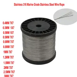 316 Grade Flexible Soft Stainless Steel Wire Rope Cable 1X7 and 7X7