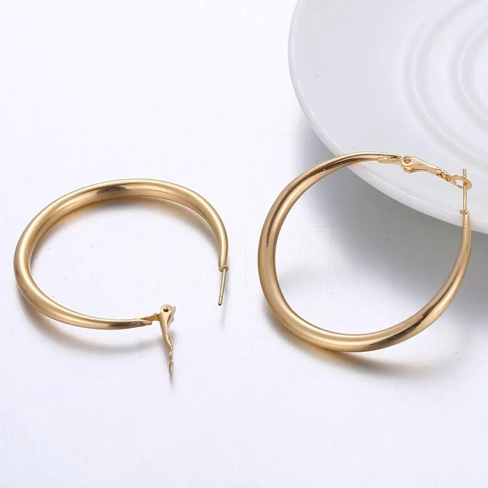 BLIJERY Punk Fashion Solid Metal Big Hoop Earrings for Women Statement Jewelry Smooth Circle Earrings Femme Boucles d\'oreilles