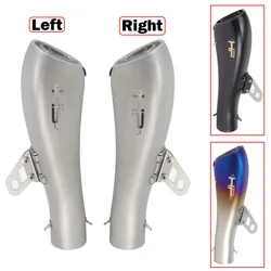 60.5/51mm Inlet Right and Left Universal Motorcycle Exhaust Muffler DB Killer Dual Side Escape for NINJA400 Z900 Z1000 S1000rr