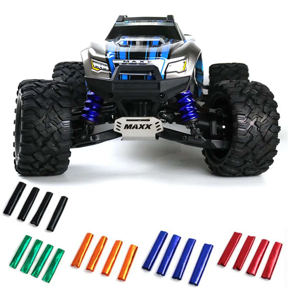 4Pcs High Elastic Shock Absorbers Wraps Covers Damper Dirt Dust Resist Guard Cover For RC CAR Parts Traxxas 1/10 MAXX