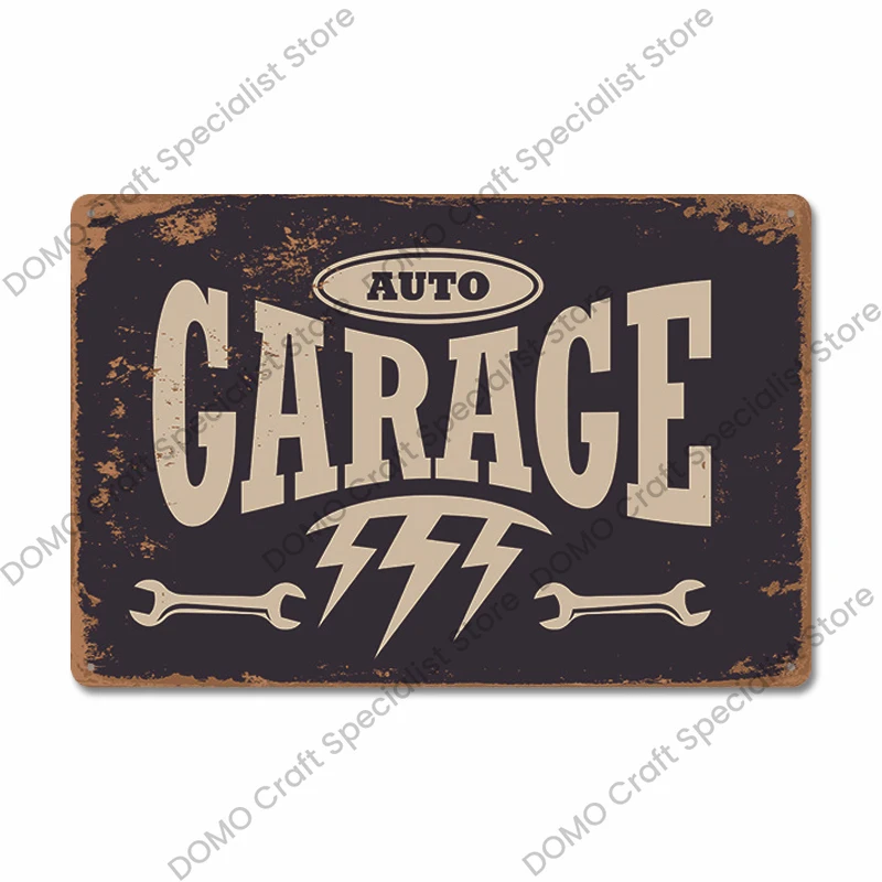 Dad\'s Garage Metal Tin Signs Poster Vintage Route 66 Car Metal Tinplate Retro Plaque Garage Tire Shop Wall Art Decor 20x30cm