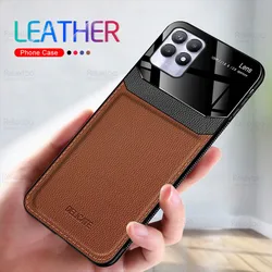 For Oppo Realme 8i Case Plexiglass Back Leather Protection Phone Cover Realme8i Realmi Realmy 8 i RMX3151 6.6