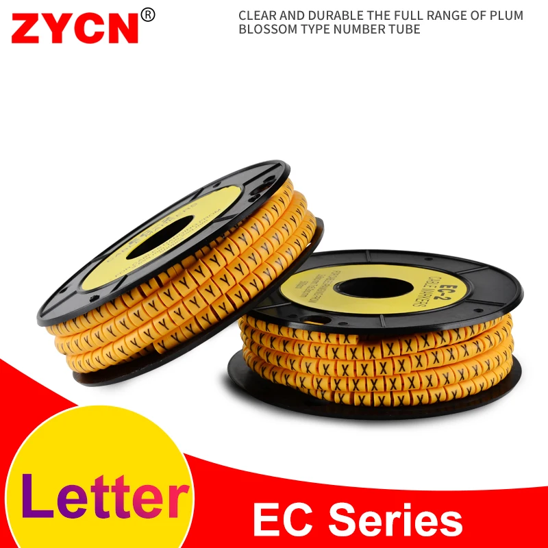 1 Roll Cable Markers Letter Number Tube EC 1 2.5 4 6 Square Mark Wire Label Pipe Network Line Sleeve Concave Antiskid PVC