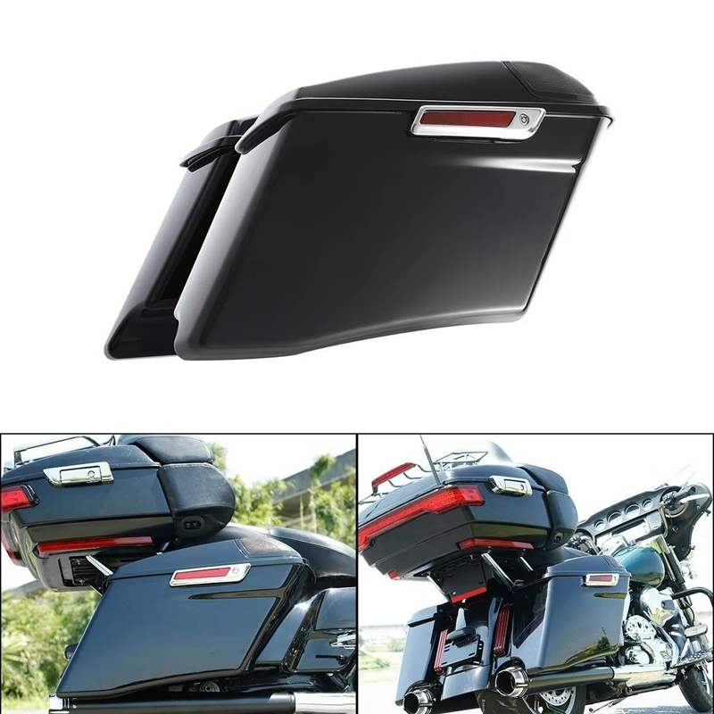 Kit tutup tas sadel ekstensi sepeda motor 4 ", untuk Harley CVO Touring Road King Street Electra Glide Ultra Klasik 2014-2024 2020 2019