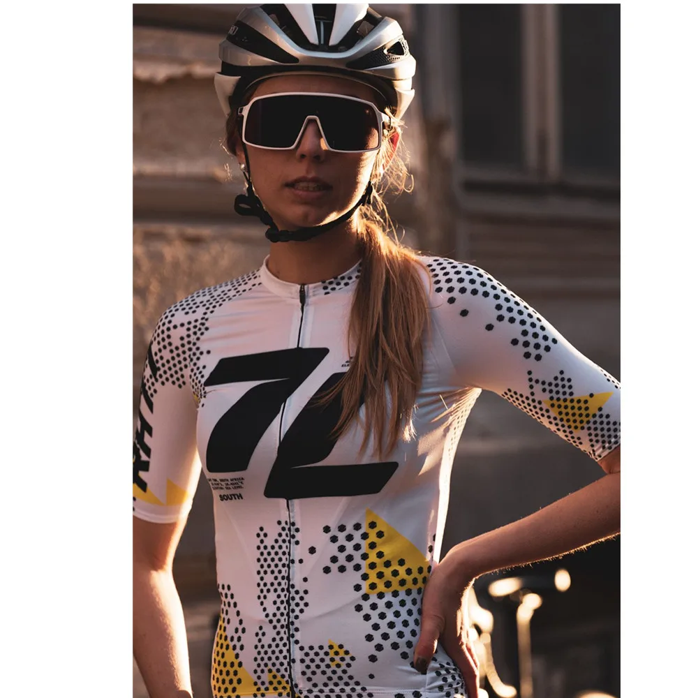 RH77 2021Summer Women New Cycling Jersey Couple Bike Sportswear MTB Quick Dry Short Sleeve Top Replica Polyester Fabric Ciclismo