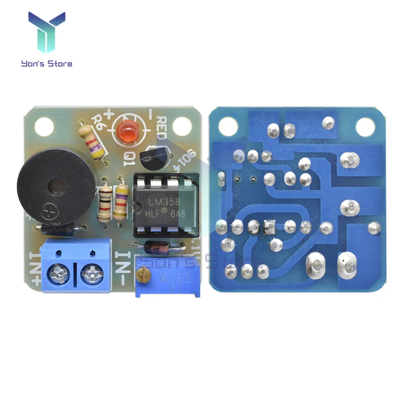 12V Accumulator Storage Battery Low Voltage Undervoltage Overcharge Discharge Sound Alarm Buzzer Detector Protection Board