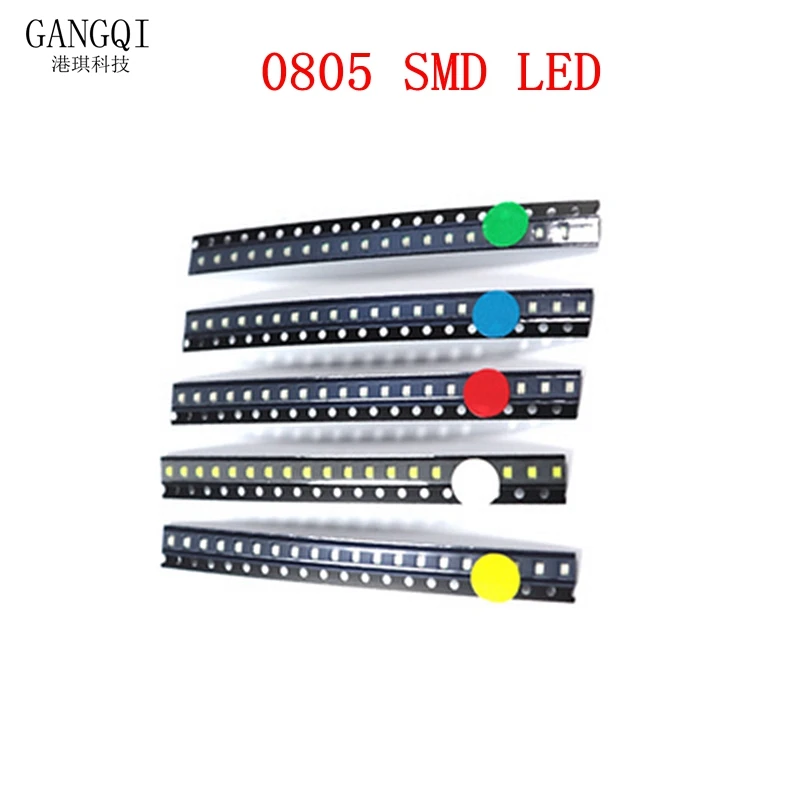 5 colors x20pcs =100pcs SMD 0805 led kit Red/Green/Blue/Yellow/White LED Light DiodeDiodes Package Kit