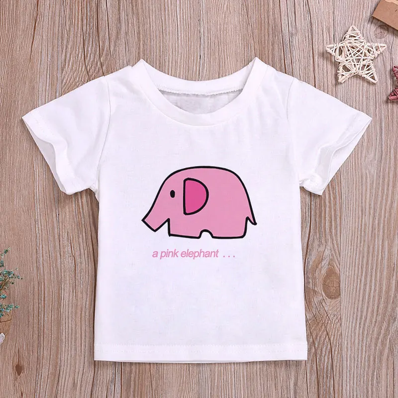 Summer Kids Boys T Shirt Pink Pig Print Short Sleeve Baby Girls T-shirts  Children T-shirt O-neck Tee Tops  Interesting Lovely