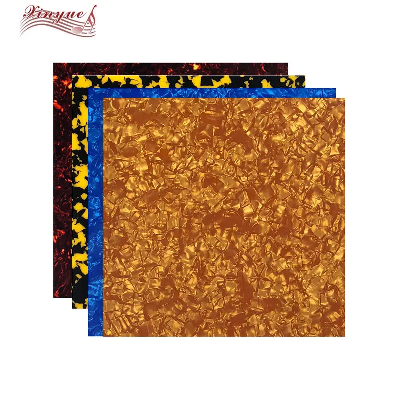 

Xinyue Custom 24cm x 22cm Quality Acoustic Guitar Pickguard Celluloid Material Blank Sheet Self-Adhesive Scratch Plate