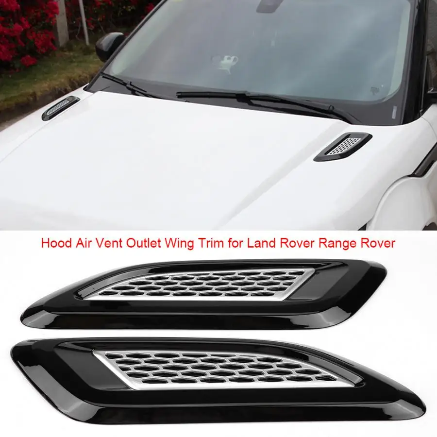 

ROVCE Hood Air Vent Outlet Wing Cover Trim for Land Rover Range Rover Evoque Sport Discovery 4 Freelander 2 2012-2018 Accessori