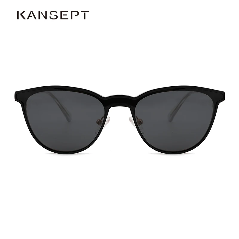 KANSEPT 2 In 1 Magnet Polarized Clip On Glasses Frame Women Metal Optical Myopia Prescription Eyeglasses Frame For Women DP33104