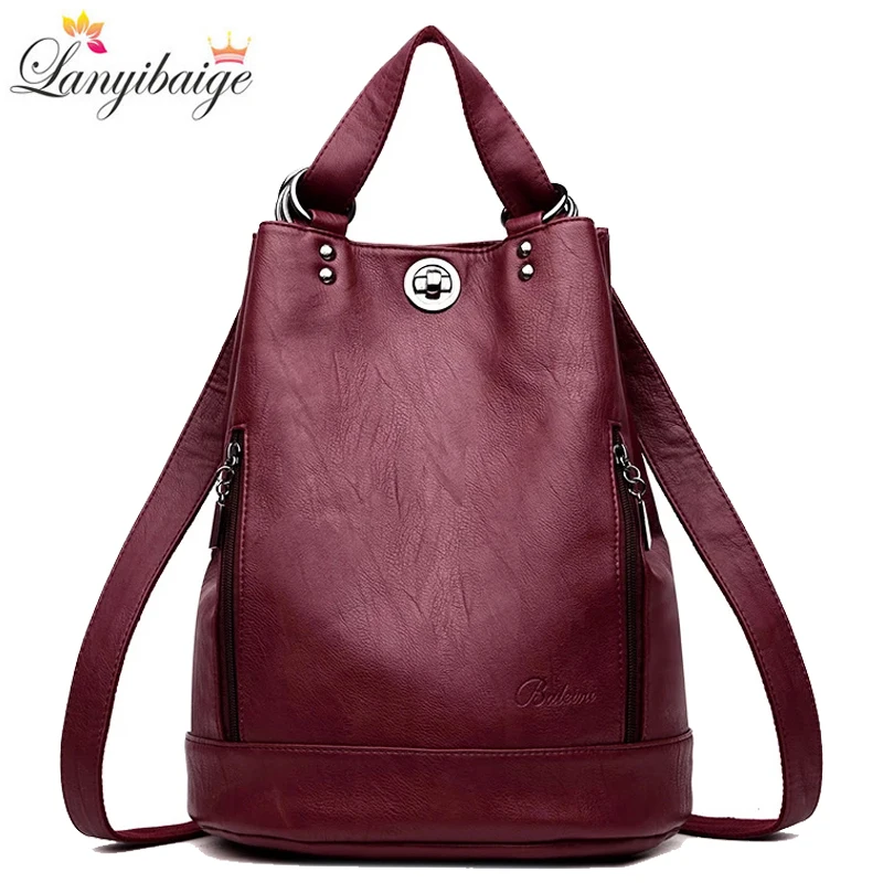 2024 New Women Backpack High Quality Leather Backpacks School Bags for Teenage Girls Brand Luxury Shoulder Bag Bagpack Mochila