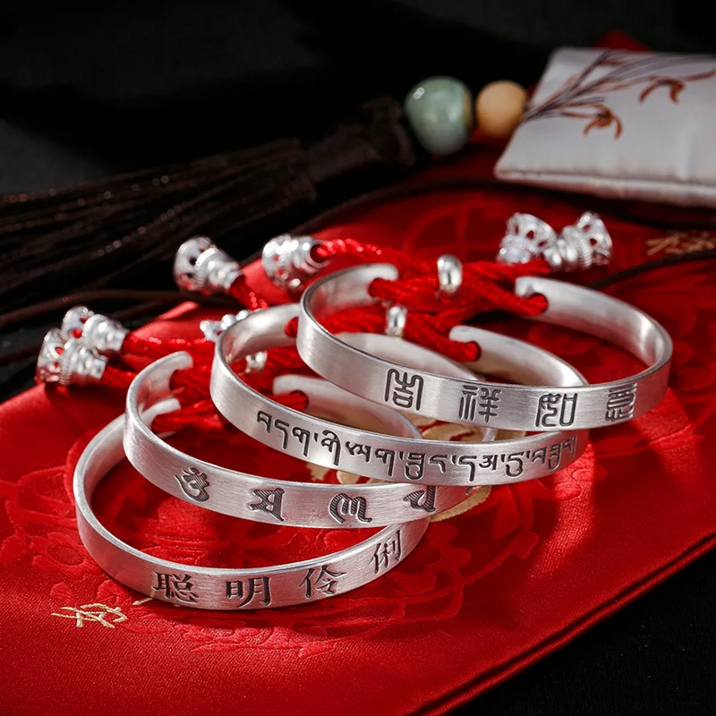 

★Xinjingwen silver bracelet for newborn children solid baby silver bracelet for men and women