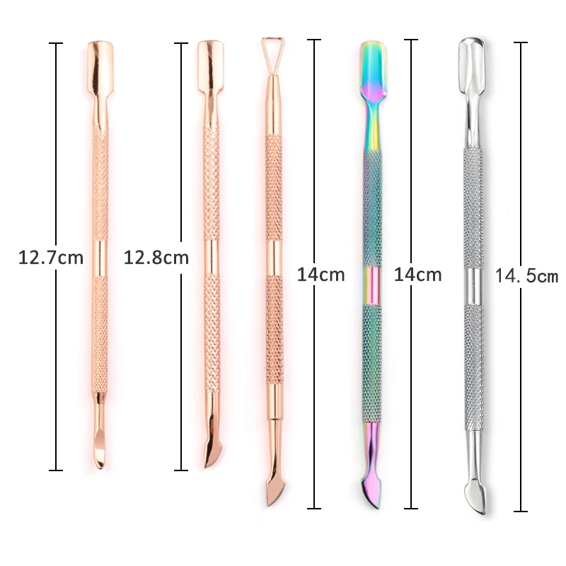 Double Sided Stainless Steel Metal Cuticle Pusher Cuticle Dead Skin Trimmer Remover Nail File Manicure Art Pedicure Care Tool