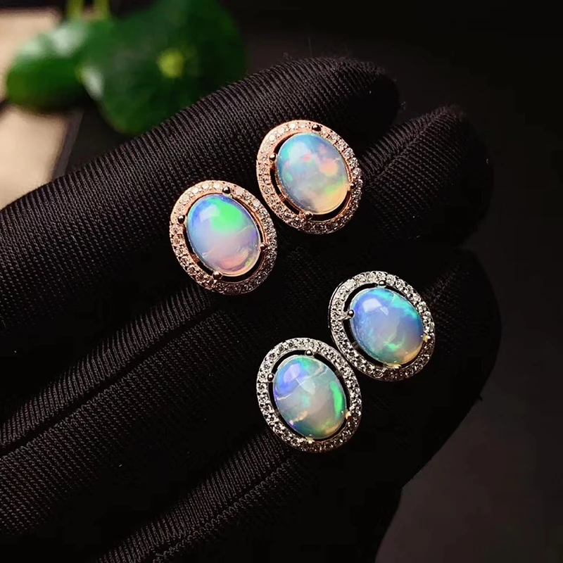 CoLife Jewelry 100% Natural Opal Earrings 5*7mm 100% Real Australia Opal Earrings Fashion 925 Silver Opal Jewelry