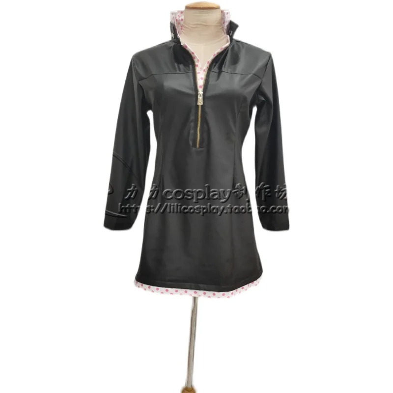 

2025 Anime Nico Robin Dress Skirt Cosplay Costume Women Black Coat Outwear Leather Jacket Dresses Cool Clothing Halloween
