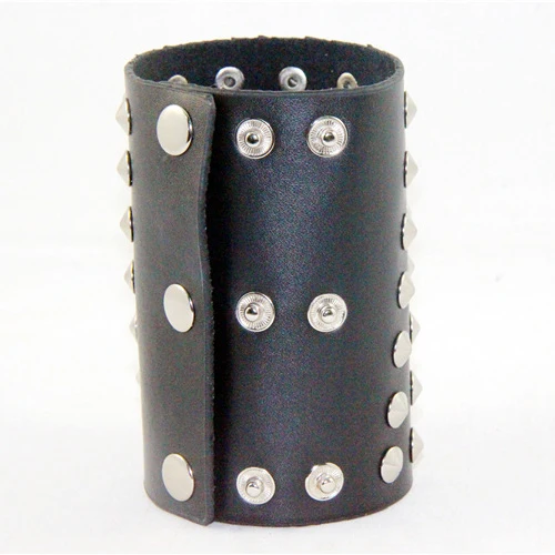 Punk Rivet Leather Hand Jewelry Bracelet Casual Men Metal Wide Stud Bracelet Wristbands