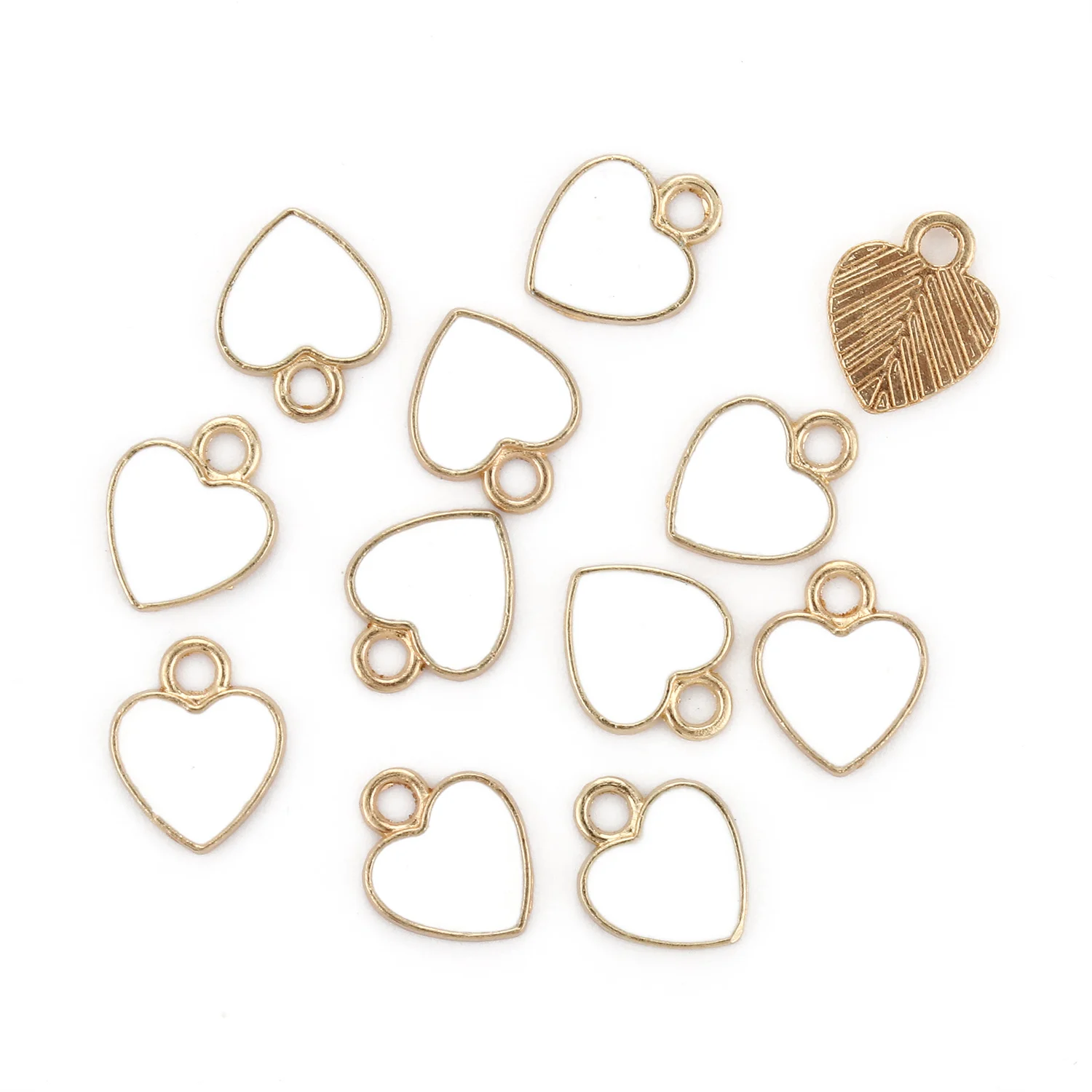 20pcs 12*10mm Alloy Enamel Heart Charms for Necklaces Pendants Earrings DIY Colorful Mini Charms Handmade Jewelry Finding Making image 4