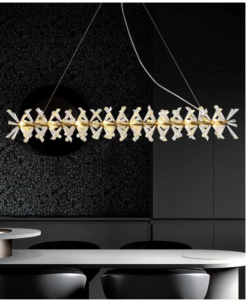 Luxury Modern Chandelier Lighting For Dining Room New Arrival LED golden Crystal Lamp Kitchen Island Decor Lustres De Cristal