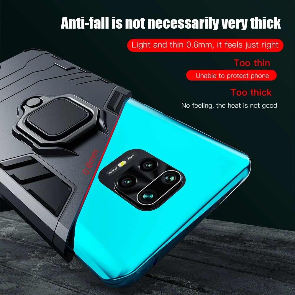 KEYSION Shockproof Case for Xiaomi Redmi Note 9s Magnetic Back Phone Cover for Redmi Note 9 Pro Max Note 8 Pro 8 8T 8A 7 7a K30