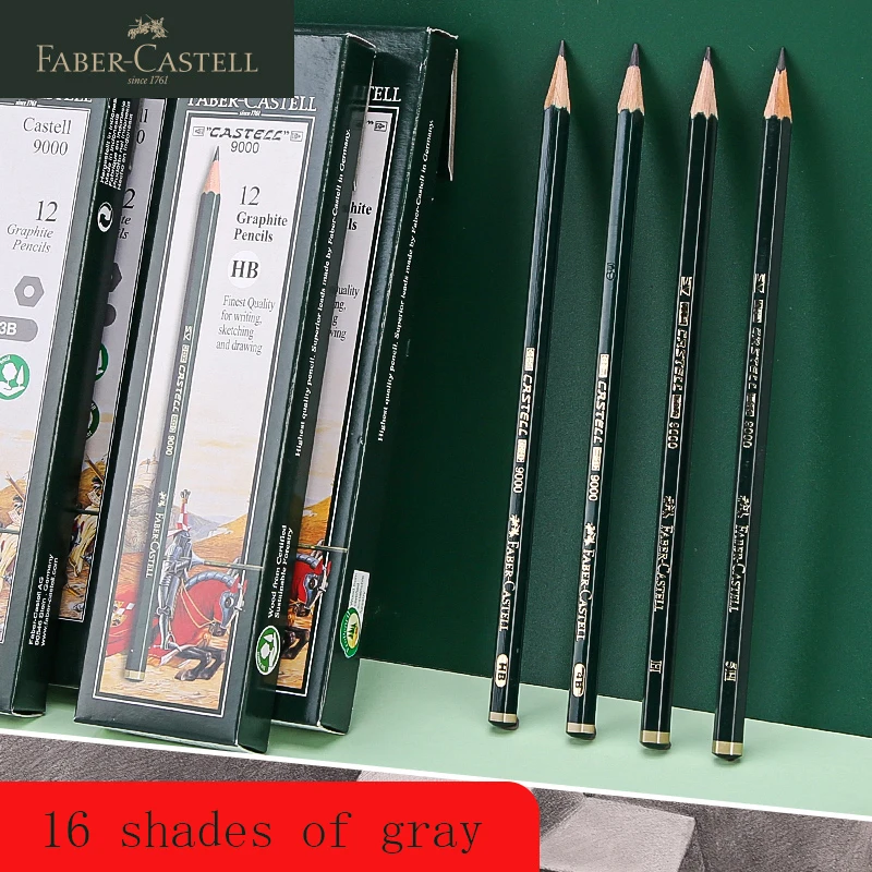 1Pc Faber Castell 9000 Art Graphite Pencils for Writing Shading Sketch Black Lead Design Charcoal Pencil Artists Drawing