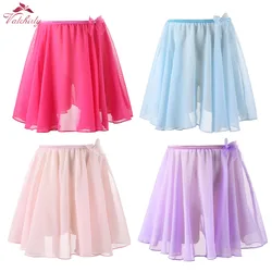 Kids Ballet Dance Skirts Chiffon Pull-On Wrap Skirt Ballerina Dress-up for Performance Costume Party Tutu Skirt for Girls