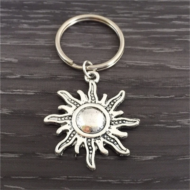 1 Pcs Sun Keychain, Sun Starburst Flower Keychain, Sun Jewelry, Key Ring, Summer Beach Nautical Keychain Man Gift