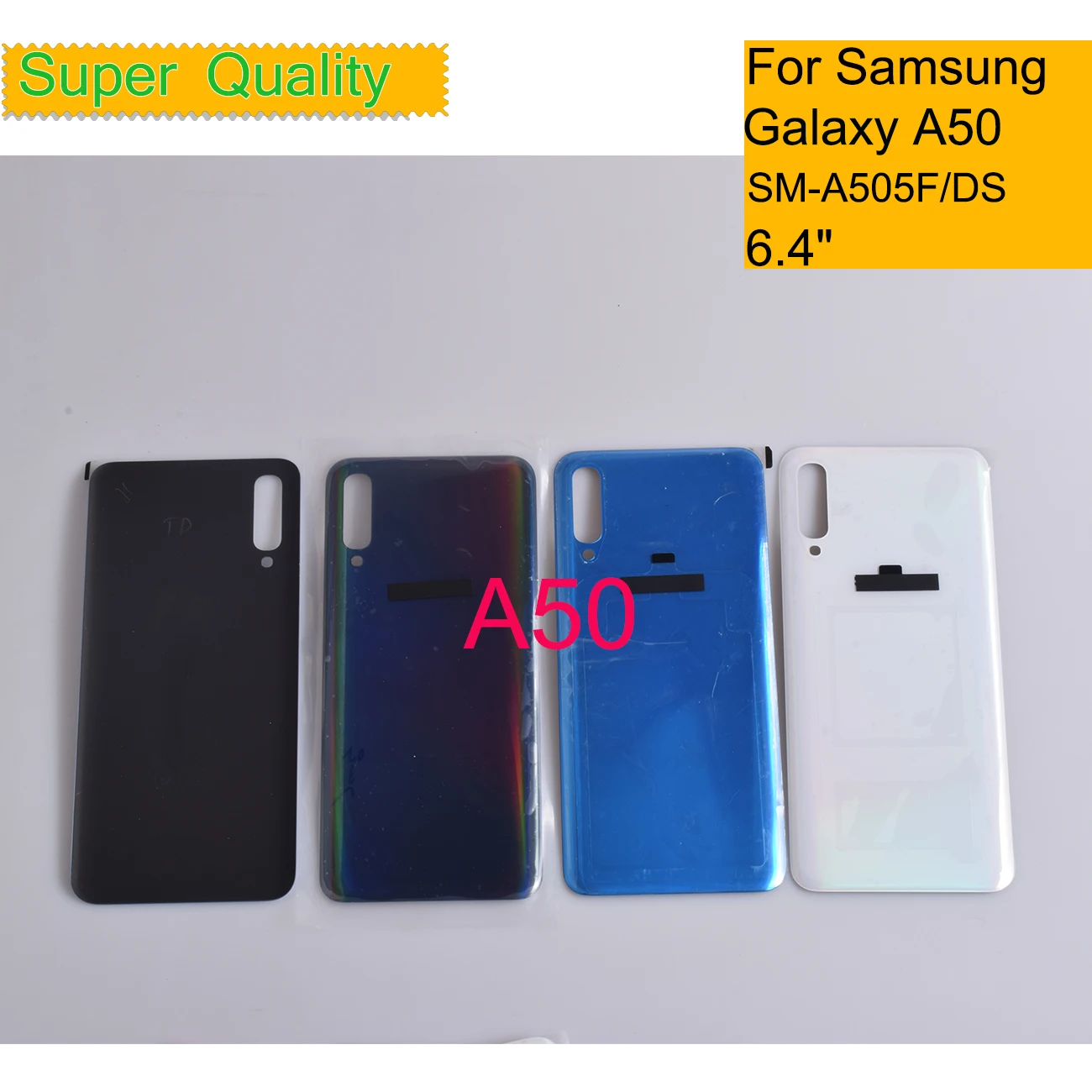 

10Pcs/Lot For Samsung Galaxy A50 A505 A505F SM-A505GT/DS Housing Back Cover Real Case Battery Door Chassis Shell Replacement