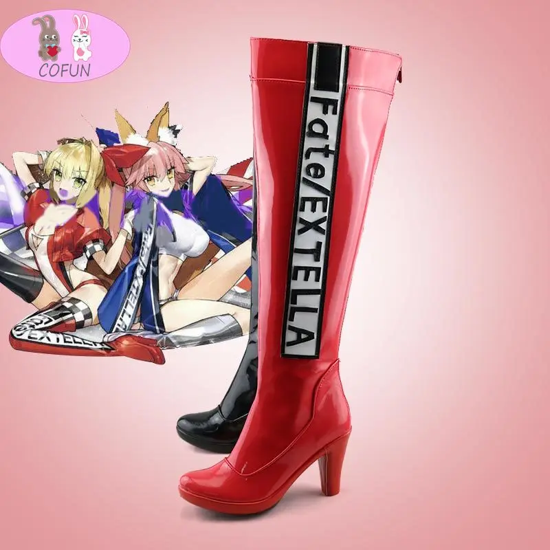 

COFUN Racing Nero Boots Cosplay Fate EXTELLA EXTRA Racing Nero Cosplay Boots Shoes High Heel Custom Made Any Size